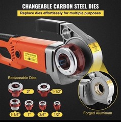 Electric Pipe Threader Portable Machine 2300W, 6 Dies 1/2-2&Prime; , 22 RPM ,Excellent