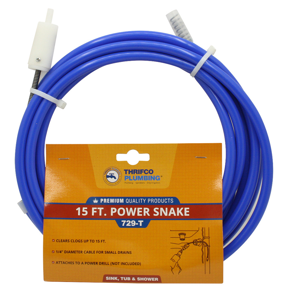 Thrifco 4400729 1/4 Inch X 15ft Drill Power Snake / Auger