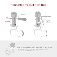 Tub Drain Remover Wrench Tool 1 3/8 1 1/2 Inch Aluminum Heavy Duty for Shower
