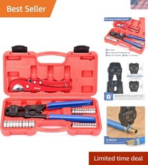 All-in-One Ratchet PEX Cinch Tool & Clamp Kit with 20 Clamps &ndash; Durable & Vers&hellip;