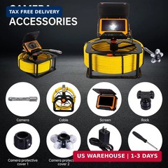 Sewer Camera 100ft,SPRIDRAIN Drain Pipe Camera HD 5in Screen with 32GB DVR,Water