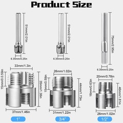 Dual Function Pipe Threading & Reaming Tool Kit for PVC &ndash; 3 Set (1/2&rdquo;, 3/4&rdquo;, 1&rdquo;)
