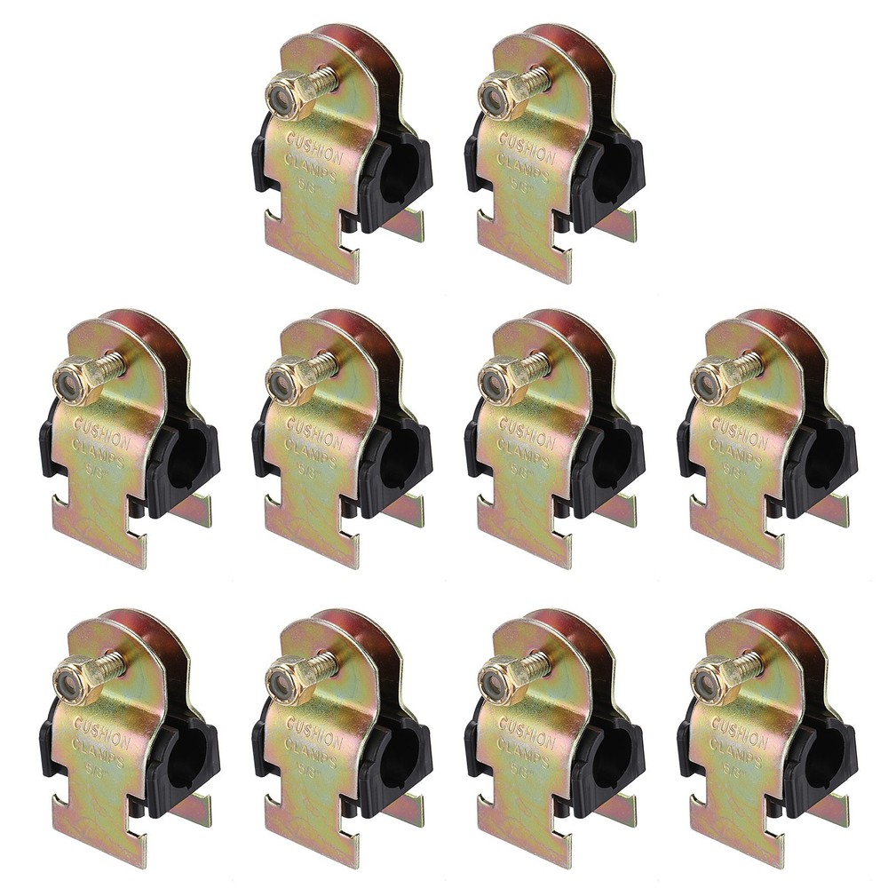 10 Pcs Rubber Cushion Strut Clamps, 5/8&Prime; OD Carbon Steel Pipe Strut Clamp