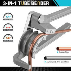 90 Degree Tubing Bender, 3-IN-1 Brake Line Bender | for Outer Diameters: 1/4&Prime;, 5