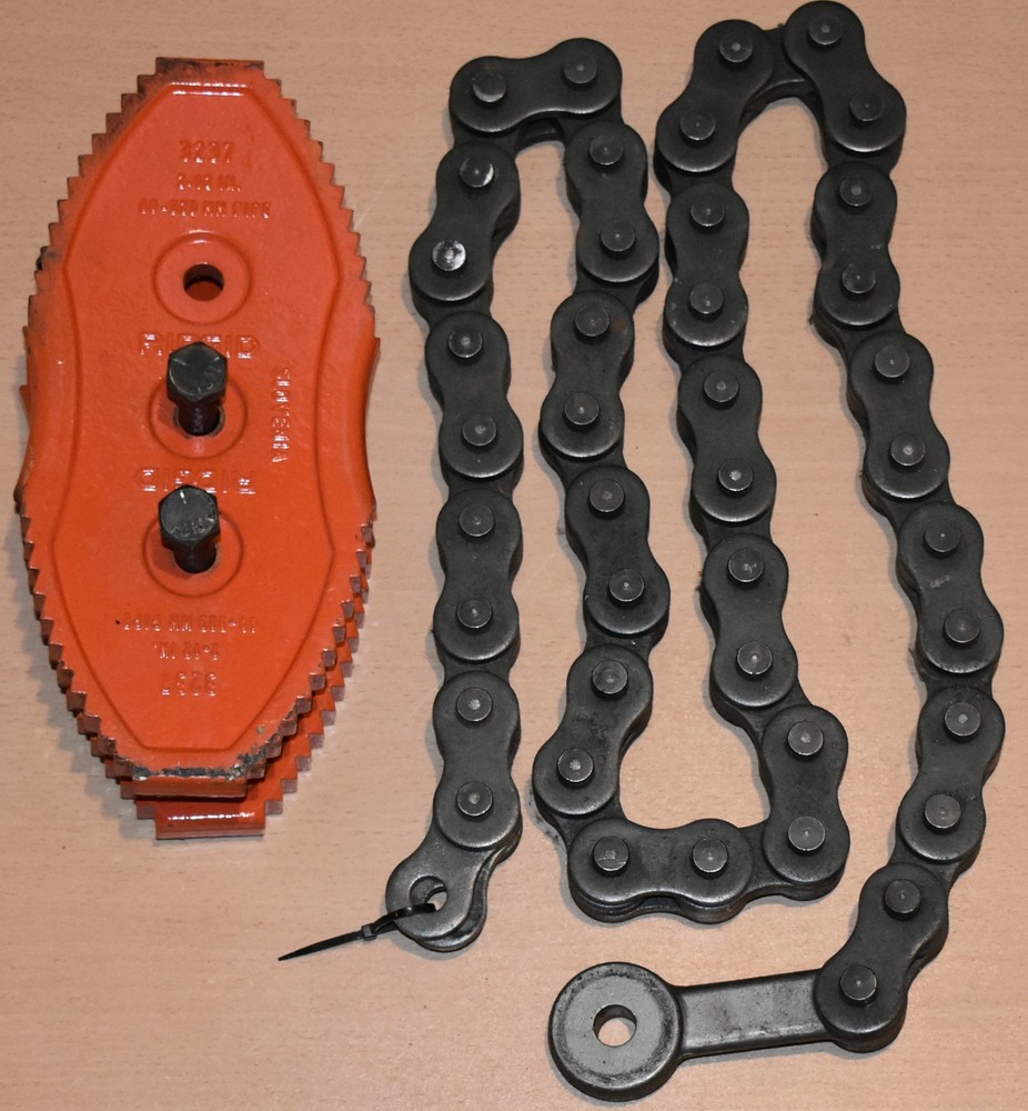 RIDGID 54&Prime; STEEL LINK CHAIN & DOUBLE END TONG JAWS FOR PIPE CHAIN WRENCH #3237