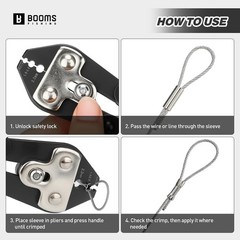 8.8in Crimper Tool for Wire & Mono Lines to 2.2mm &ndash; Crimping Pliers Kit with 140