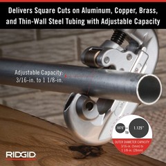 Ridgid 32920 model 15 Screw Feed Tubing Cutter, 3/16&Prime; To Small, Black/Silver