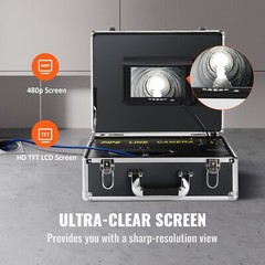 7&Prime; 30m/100ft Sewer Camera Pipe Inspection Camera LCD Monitor with DVR Function