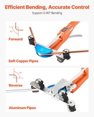 VEVOR Tubing Bender Kit Ratcheting Pipe Bender Forward Reverse Color Aluminium
