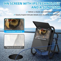 9&Prime; Color Screen Sewer Camera 50M/165FT Drain Pipe Borescope w/ 512Hz Transmitter