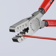 KNIPEX 97 61 145 A Cable Link Crimping Pliers &ndash; Red and Silver Tools