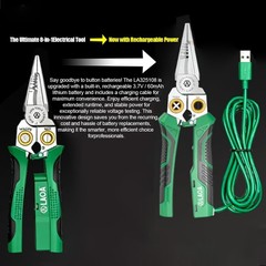 8-in-1 Electrician Pliers with Rechargeable USB-C, No More Battery Changes Neede