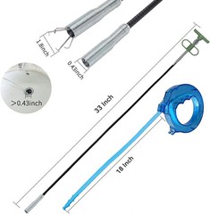 2-in-1 Drain Cleaning Tool Kit, 35&Prime; Flexible Plumbing Snake Grabber Tool with St