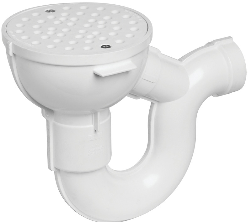 Oatey 42724 Floor Drain with P-Trap, 2-Inch, White