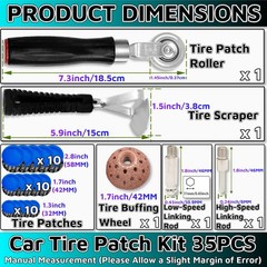 35PCS Flat Tire Repair Kit Car Tire Patch Kit Heavy Duty Tire Repair Tool Car&hellip;