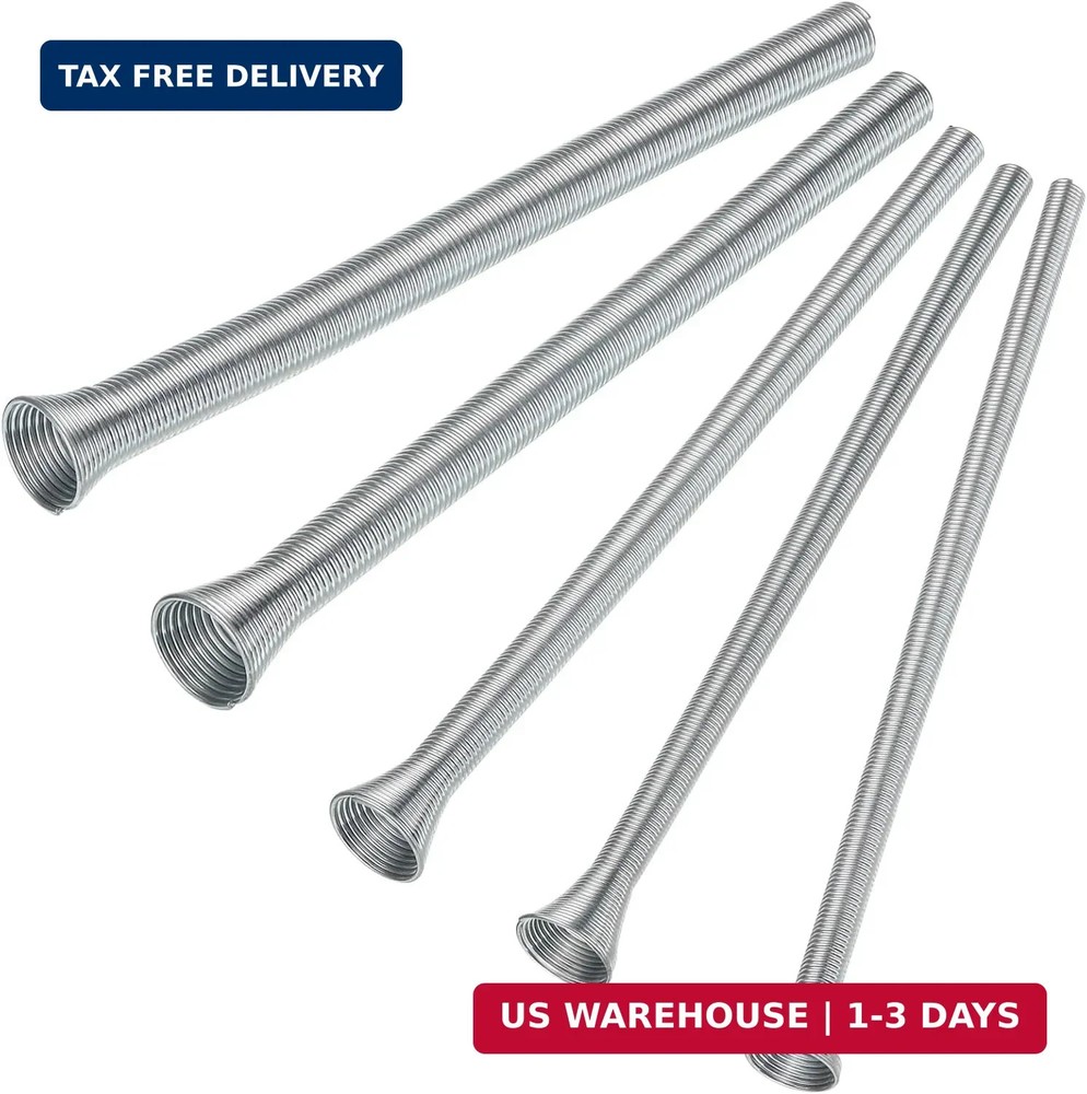 Spring Tubing Benders Kit 1/4, 5/16, 3/8, 1/2 and 5/8 Inch 5 in 1 Tube Bender Se