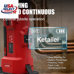 18V Cordless Pro Press Tool Plumbing Kit for Copper & PEX Pipes