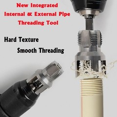 4-Piece PVC Pipe Threader Kit, 1/2&Prime; 3/4&Prime; 1&Prime; NPT, Bolt Extractor, Drill Compatibl