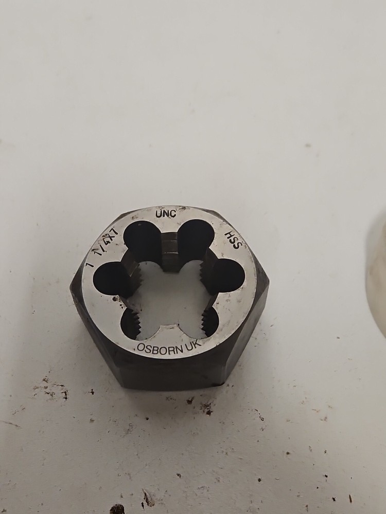 Hex Retnreading Die, Uncoated UNC, 1 1/4&times;7, HSS Osborn Uk