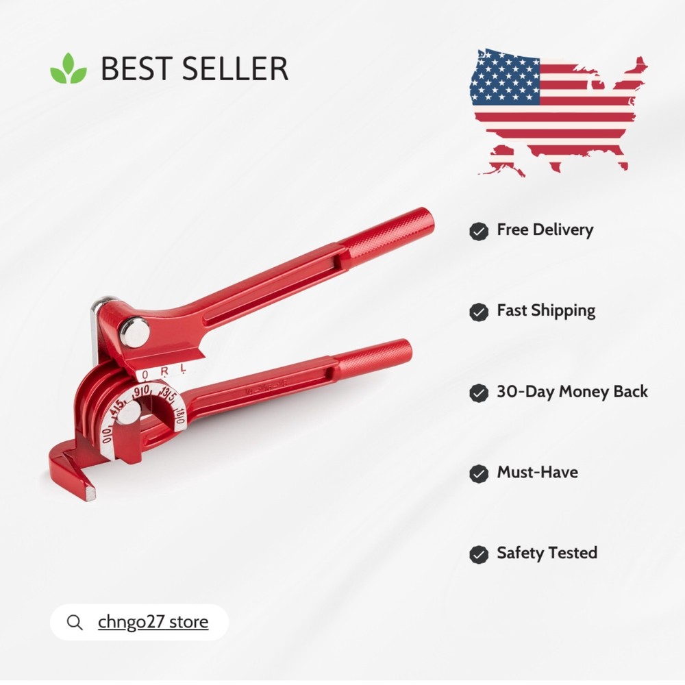 Ergonomic 3-in-1 Pipe Bender Tool for Accurate 0-180 Degree Bends &ndash; Lightweight