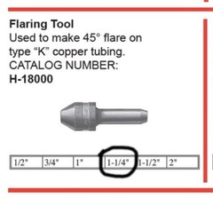 Mueller Water Products H18000 Water Hammer Flare Tool 1- 1/4&Prime; For Copper Tubing
