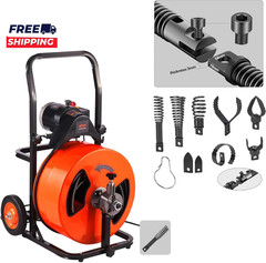 Drain Snake Drill Attachment Cutter and Auger Set Used in 50-100FT AC Drain