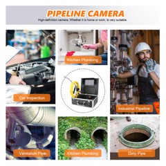 1000TVL 50M Sewer Inspection Camera DVR Meter Counter Keyboard Input 9&Prime; Monitor