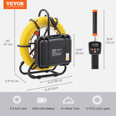 Sewer Camera with 512Hz Locator, 165 Ft/50 M, 9&Prime; Pipeline Inspection Camera with