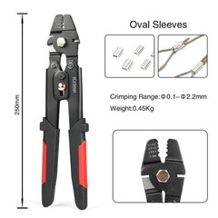 iCrimp Wire Rope Swager for Crimping Fishing Lines Up To 2.2mm 250 mm, Black