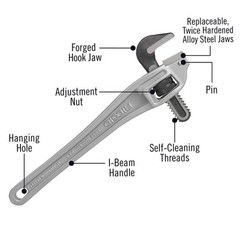 RIDGID 14&Prime; Aluminum Offset Pipe Wrench for Tight Space/Overhead Application
