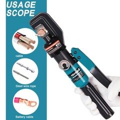 AMZCNC Hydraulic Crimping Tool Battery Cable Crimper 12AWG-4/0AWG 11 Hex Dies