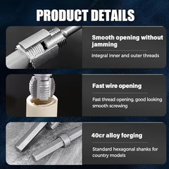 2pcs Integrated Internal & External Pipe Threading-Tool,PVC Pipe Threader Kit