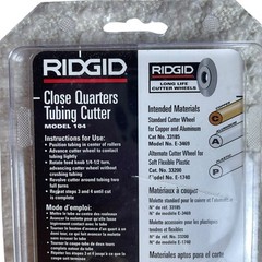 RIDGID 3/4&Prime;Close Quarters 3/16&Prime; to 15/16&Prime; Model 104 Tubing Cutter 32985 Open Box