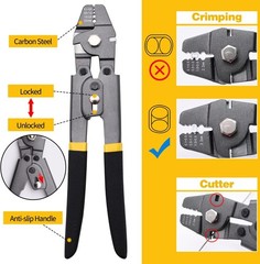328ft 1/16&Prime; Wire Rope Crimping Tool Kit | for Railing, Decking, Picture Hanging