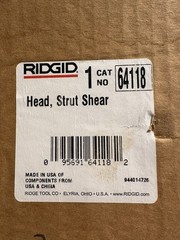 RIDGID 64118 STRUTSLAYR Strut Shear Head, for Standard Series 32kN Press Tools