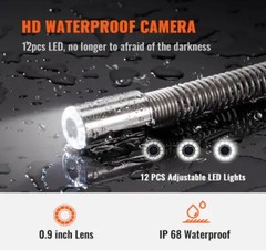 9 Inch Sewer Camera 50m/164ft Pipe Inspection Camera w/ 512hz Sonde 720p