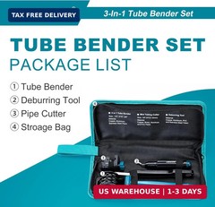 LIBRATON Tube Bender, Copper Tubing Bender 180 Degrees, 3-in-1 Manual Tubing Ben