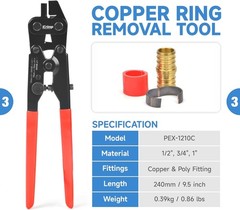 IWS-1807CN PEX Crimping Tool Kit with PEX Crimpers,PEX Tubing Cutter