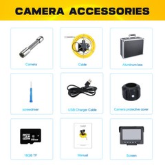 22MM Handheld Drain Sewer Camera Pipe Inspection Camera 4.3&Prime; DVD Monitor 50M