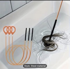 2 Pack 32&rdquo; Drain Snake Hair Clog Remover Tool Sink Tub Shower Drain Cleaner