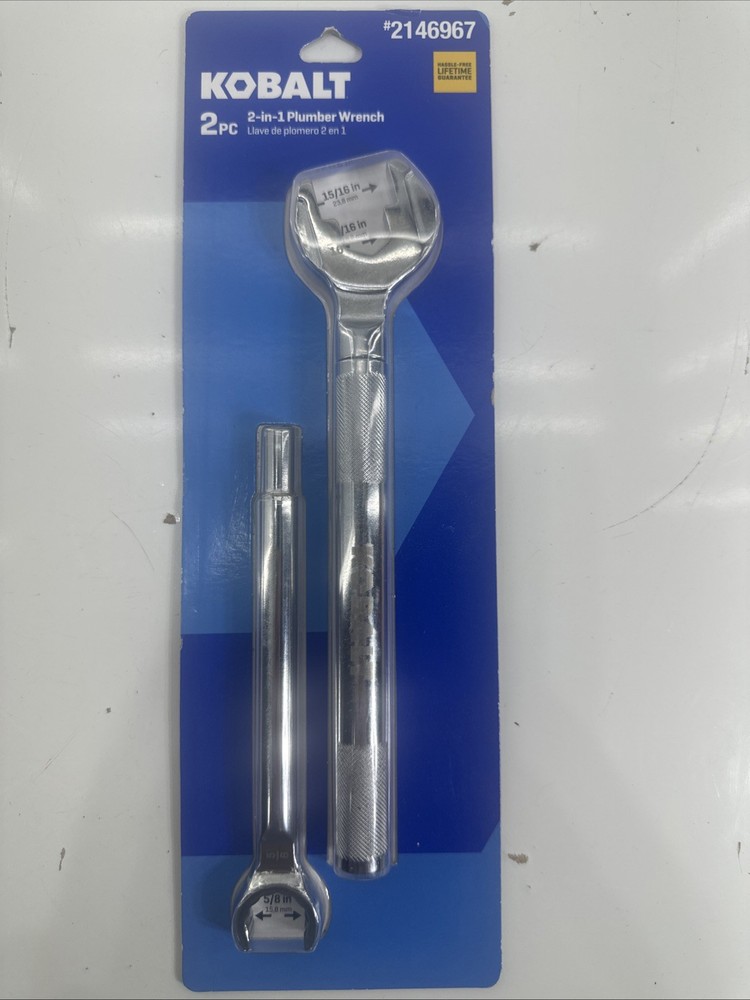 Kobalt 2pc 2 -In &ndash; 1 Plumber Wrench Sizes 9/16 In, 15/16 In and 5/8 In