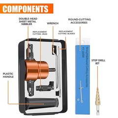 Effortless Metal Cutting Drill Attachment with Extra Punch & Die &ndash; Sheet Nibbler