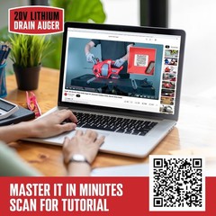 20V Cordless Electric Drain Auger-Efficient 25Ft Auto-Feed Drain Snake with Repl
