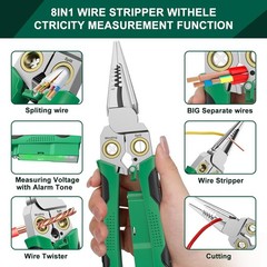 GADO Heavy Duty 8-in-1 Wire Stripper and Cutter with Dual Alarms & Voltage Teste