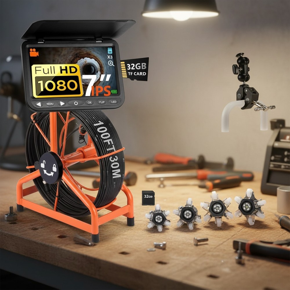 New 2026 7&Prime; Sewer Inspection Camera &ndash; 1080P HD, Durable Design for Professionals