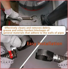 Drain Auger Cutter Set 3 Piece 1 3/16in 30mm For 48in Pipe Cleaning Grease Root
