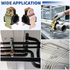 10 Pcs Rubber Cushion Strut Clamps, 1-1/8&Prime; OD Carbon Steel Pipe Strut Clamp