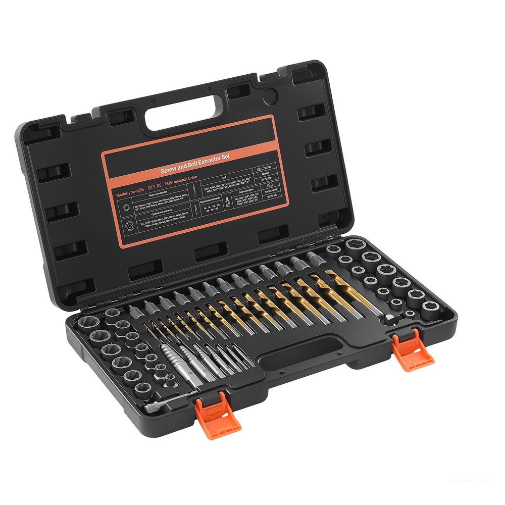 Uimoso 65-Piece Screw and Bolt Extractor Set with Drill Bits for Easy Removal