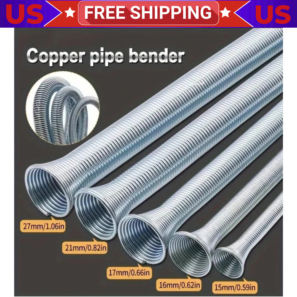 5pcs &asymp;21cm Spring Bending Tube Pipe Bender 1/4&Prime; 5/16&Prime; 3/8&Prime; 1/2&Prime; 5/8&Prime; Silver Set