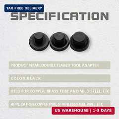 SANATO 14 Pcs Steel Double Flares Tool Black Adapters,Suit For 3/16, 1/4, 5/16,